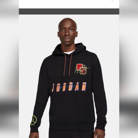 Jordan Black and Orange Graphic Hoodie EUC - Picture 1 of 6